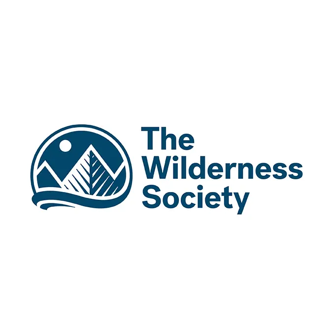 The Wilderness Society logo with blue mountain and tree design